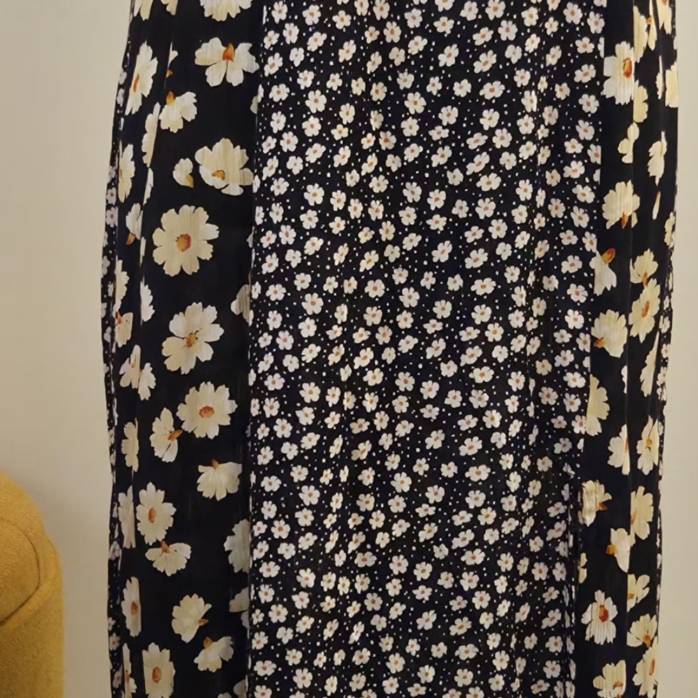 Free People Maxi  Floral Dress in Black and Cream,Size L. - Picture 2 of 16